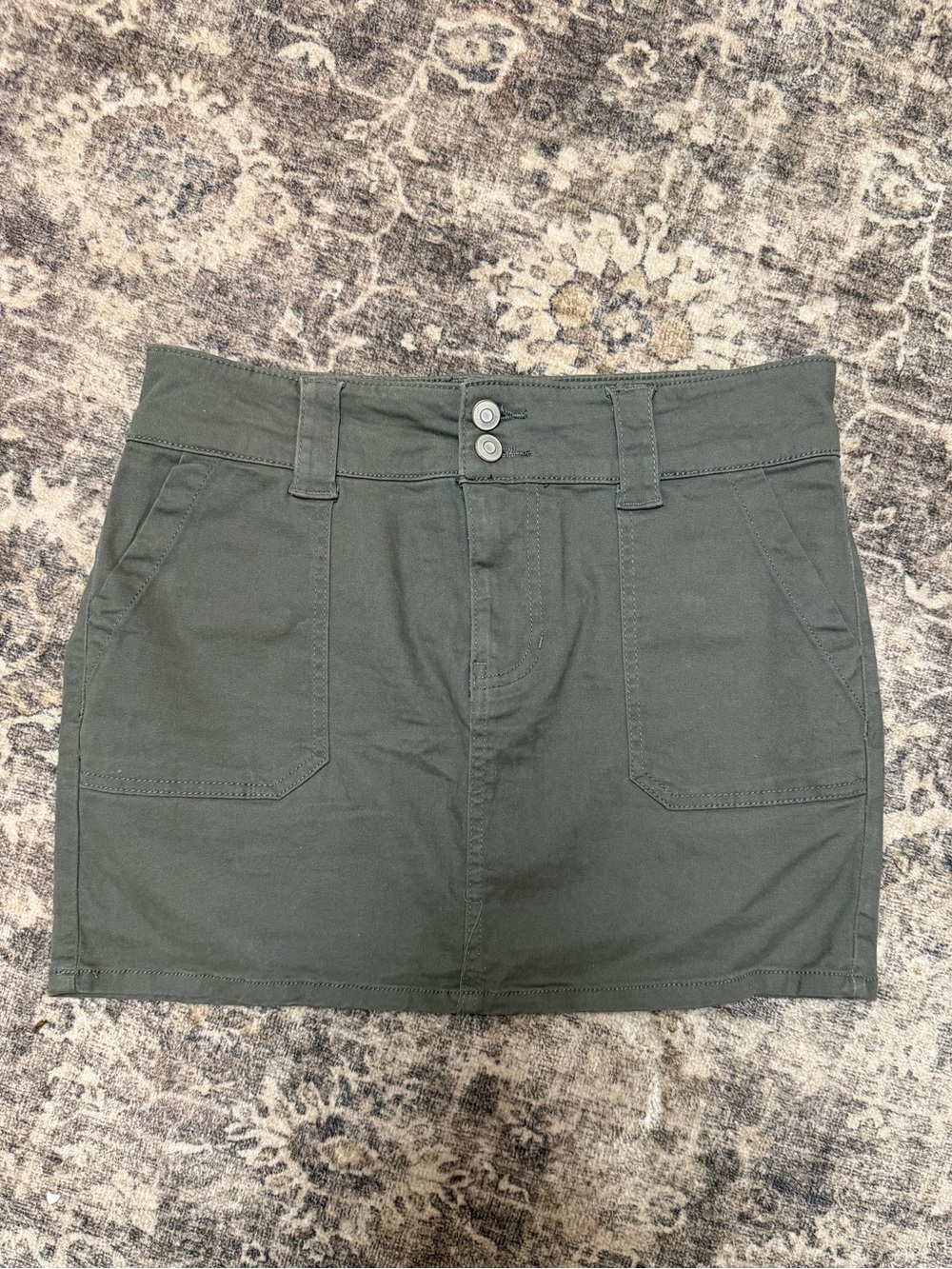 Green cargo miniskirt
